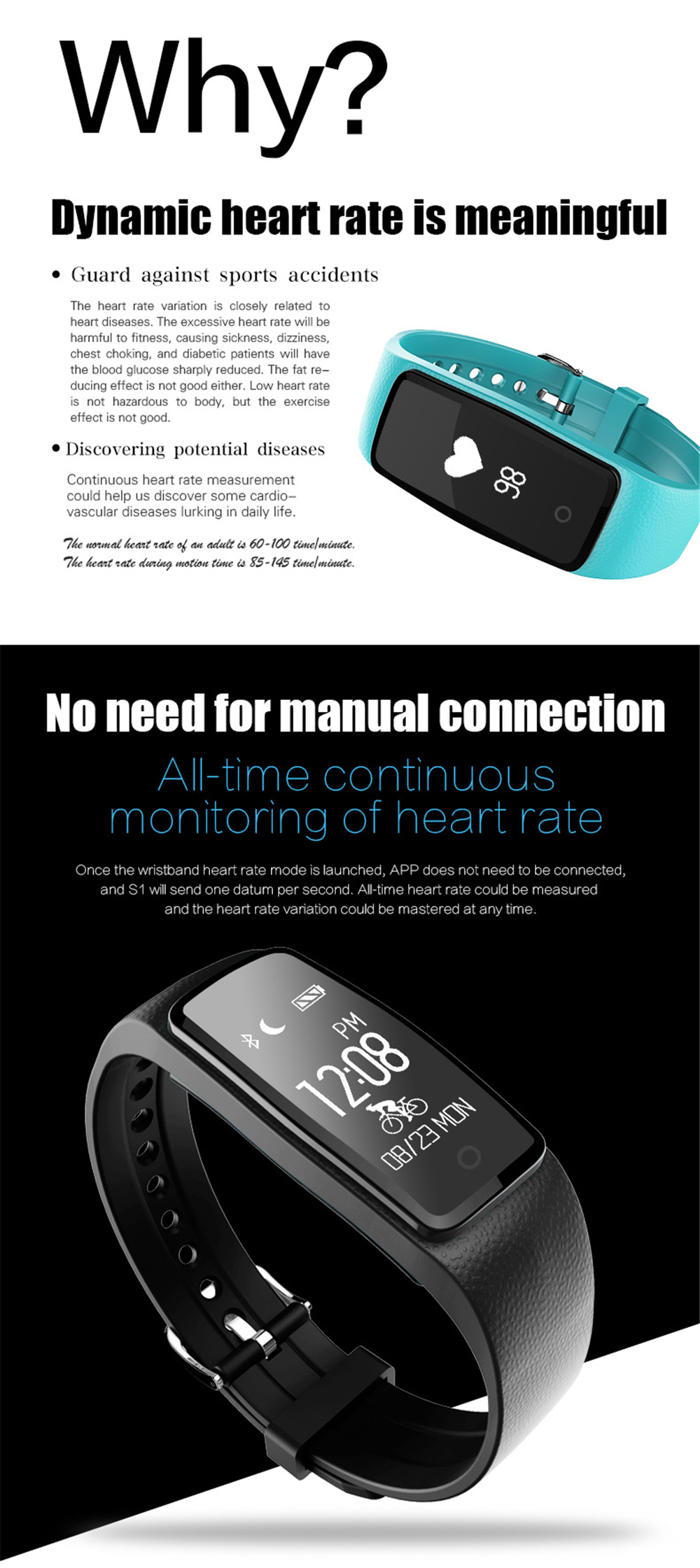 LEMFO S1 intelligent health monitoring remote-controlled camera sports bracelet