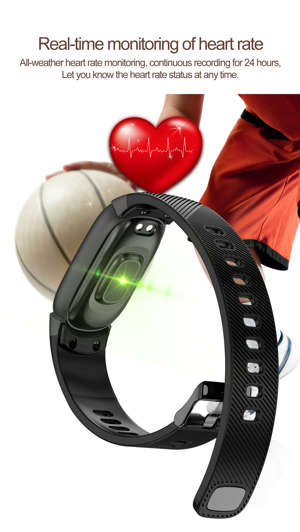 Qw16 Smart Bracelet Continuous Heart Rate Sleep Monitoring Step