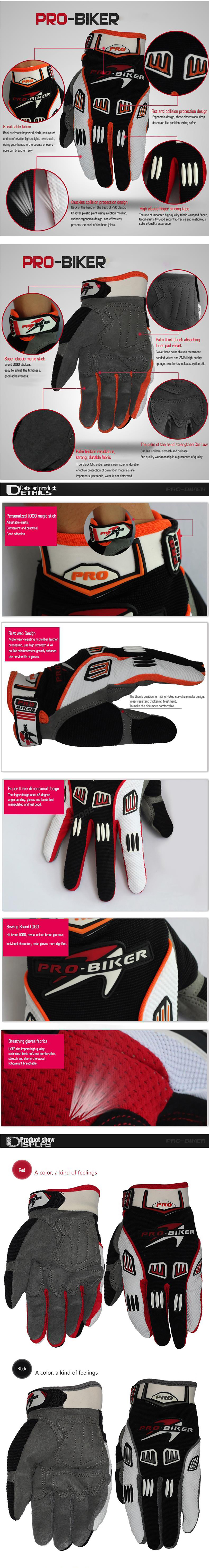 PRO-BIKER CE-02 Motorcycle Full Finger Protective Racing Gloves