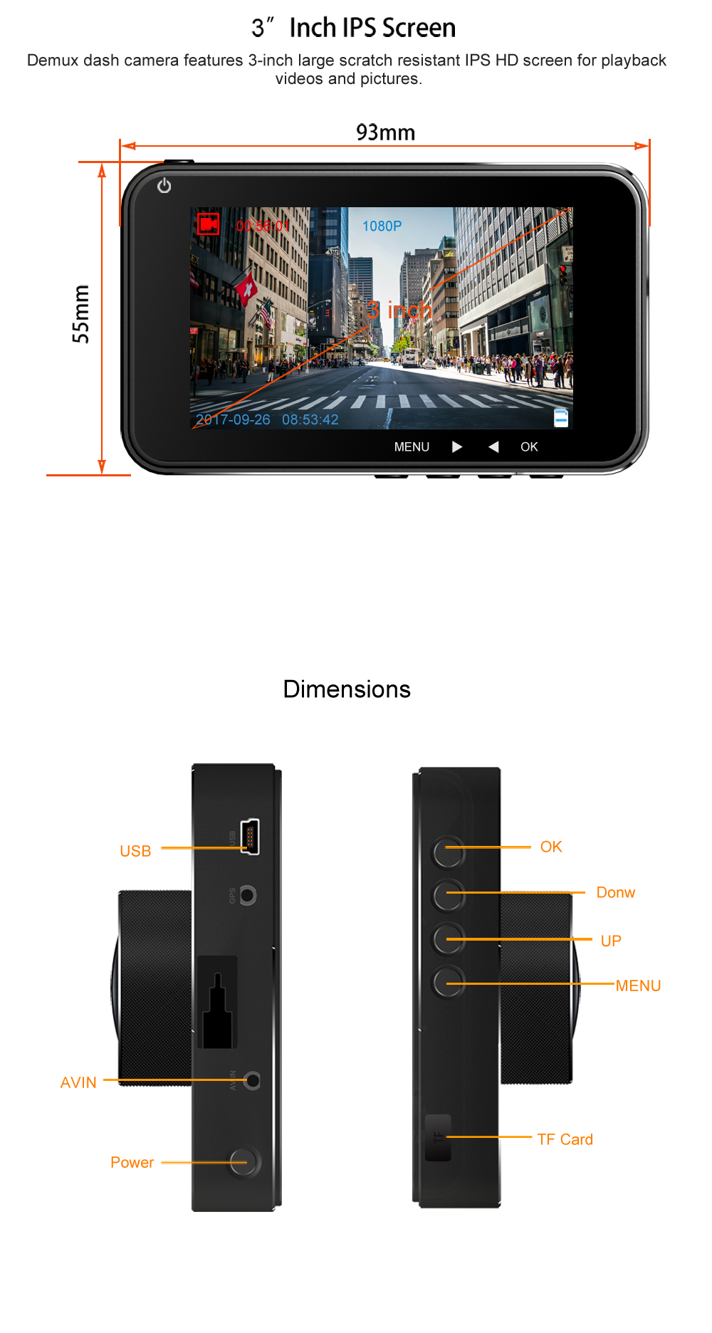 Junsun H9 Super Night Vision Car DVR Camera Dash Camera Recorder Parking Monitor