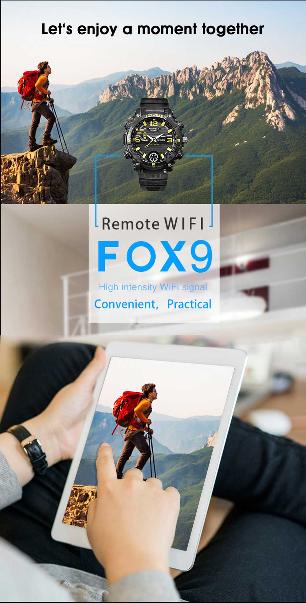 FOXWEAR FOX 9 Smart Watch 16GB RAM 32GB ROM Heart Rate Monitor Step Count Sedentary Reminder IP67 360mAh Built-in