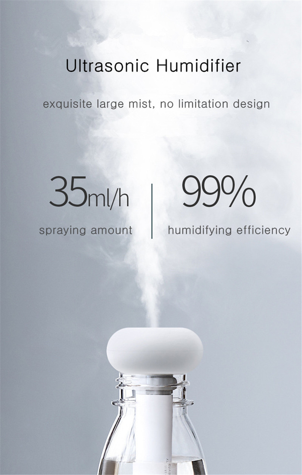 Portable Ultrasonic Donut Air Humidifier USB Aroma Diffuser Car Cool Mist Maker