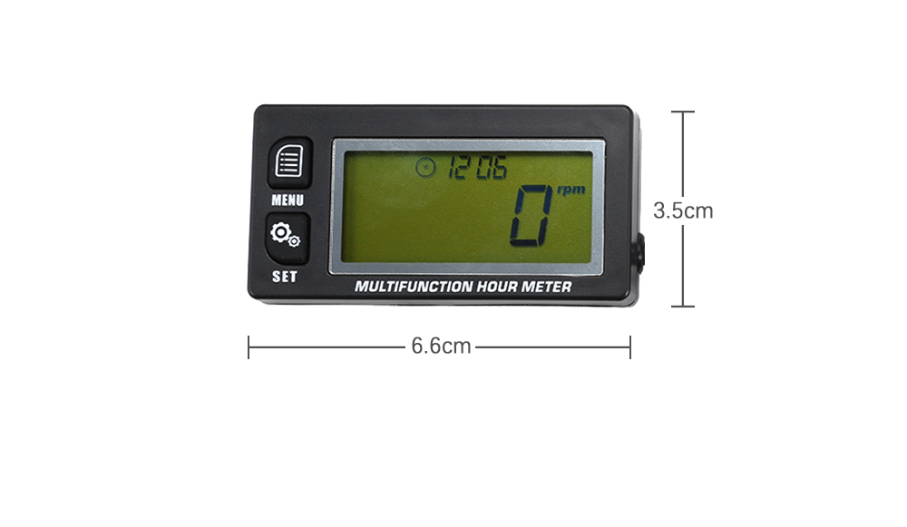 HM028 LCD Multifunction Hour Meter Tachometer for Small Engine Boat Motorcycle Generator