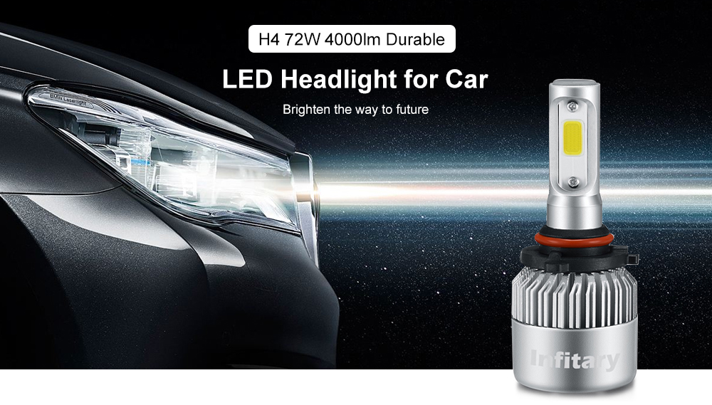 Infitary HB4 LED Headlight Bulbs Auto Headlamp Single Beam 72W 8000LM 2pcs