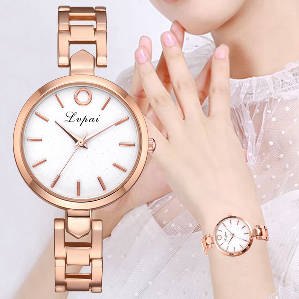 LVPAI P869 Large Dial Fashion Personality Steel Strap Watch Ladies Casual Watch