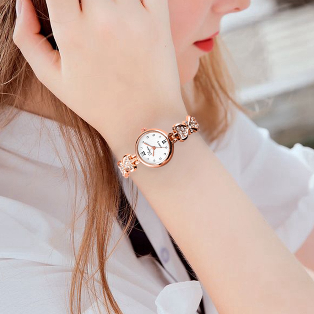 LVPAI P868 Diamond Alloy Bracelet Watch Female Students Noble Quartz Watch