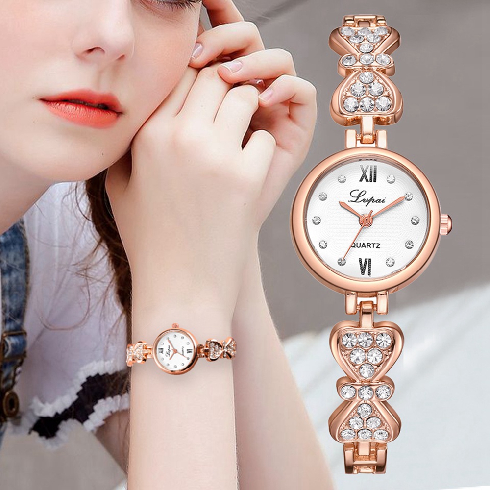 LVPAI P868 Diamond Alloy Bracelet Watch Female Students Noble Quartz Watch
