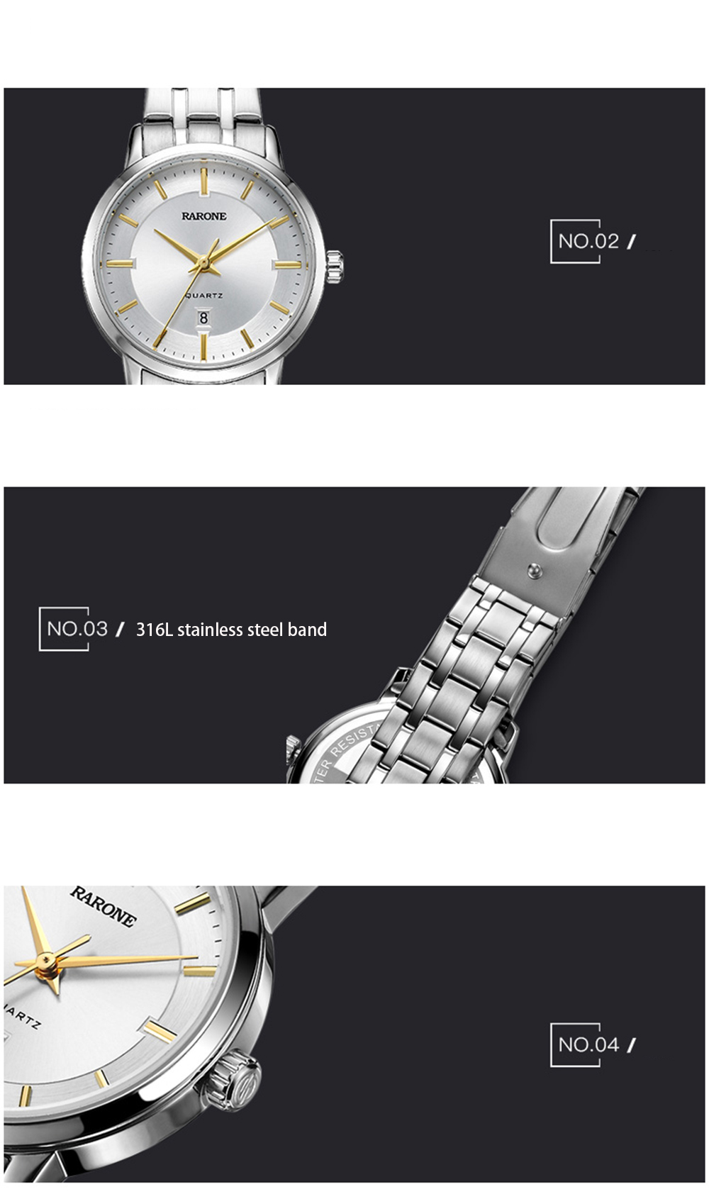 High Quality Sapphire Gold Quartz Lady Wrist Watch