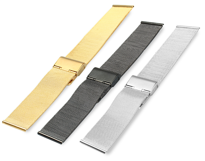 24mm Stainless Steel Mesh Bracelet Watch Band Replacement Strap for Men Women
