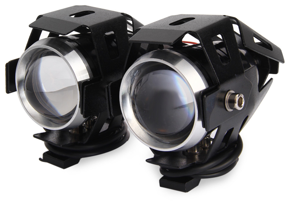 2PCS U5 Motorcycle 12V LED Headlight Laser Cannon Waterproof High Power Spot Light