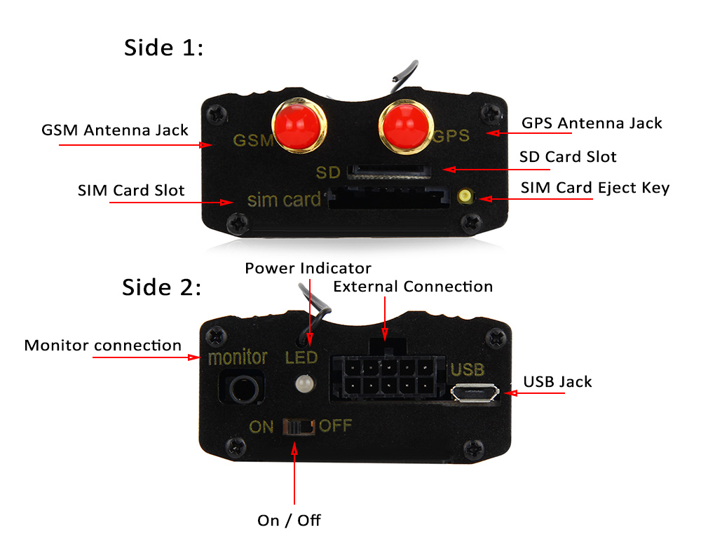 TK103B GPS SMS GPRS Car Vehicle Tracker Locator Anti-theft Alarm SD SIM Card with Remote Control
