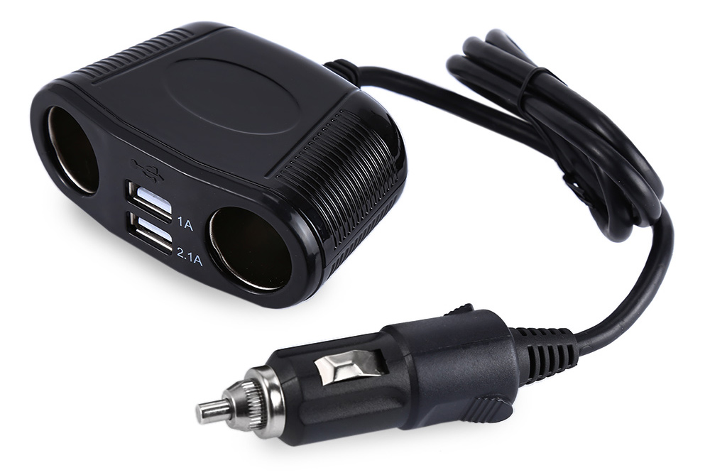 T16248 4 Way Car Cigarette Lighter Extension Socket Splitter Power Adapter USB Charger 3.1A 150W