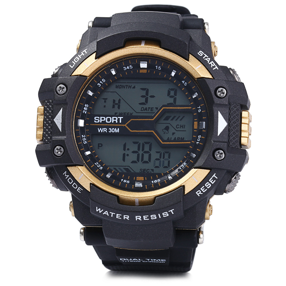 8338G Alarm Day Date Stopwatch Display Men LED Sports Watch