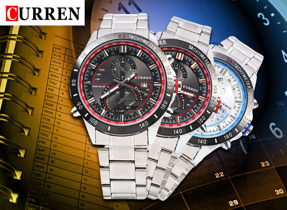 CURREN 8149 Men Quartz Watch Date Display Luminous Pointer Water Resistance Wristwatch