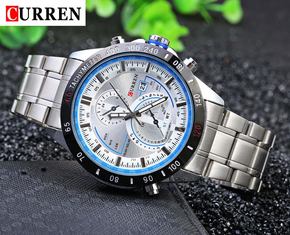 CURREN 8149 Men Quartz Watch Date Display Luminous Pointer Water Resistance Wristwatch