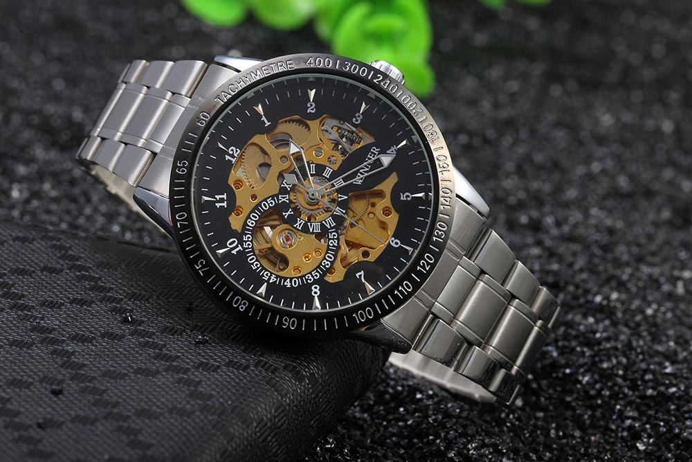 Winner F120596 Male Automatic Mechanical Watch Steel Strap