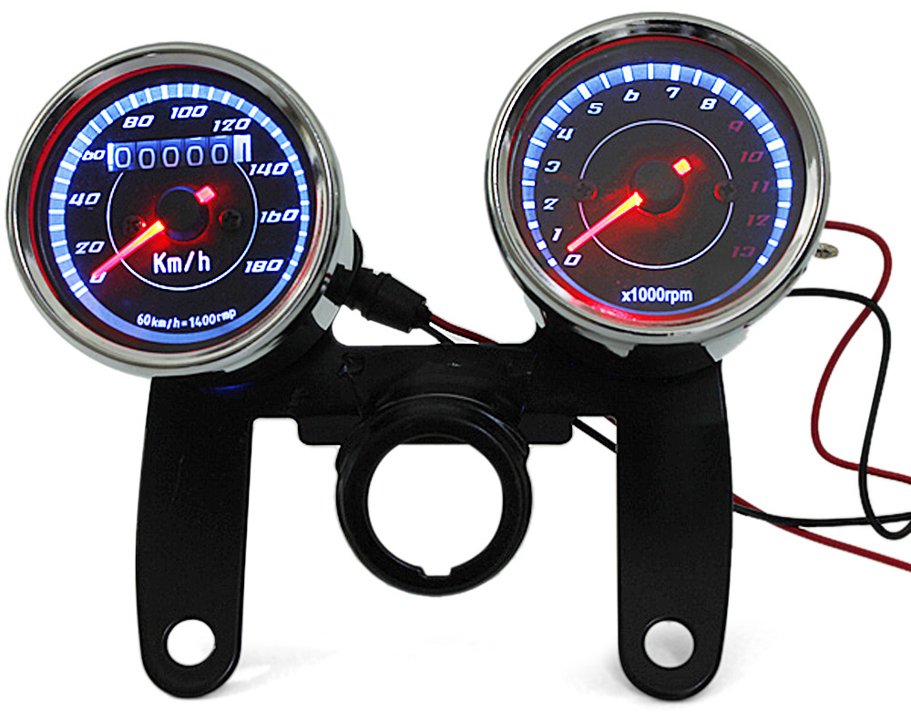 B714B716 Z Motorcycle Scooter Dual Color LED Back Lights Speedometer Tachometer Odometer 13000Rpm
