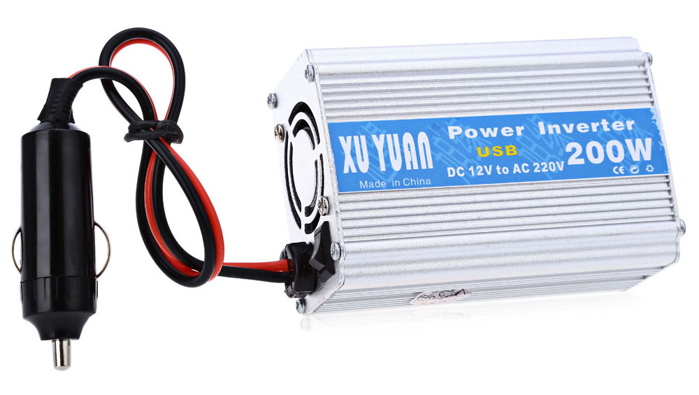 200W DC 12V to AC 220V Vehicle Power Inverter with USB Charging Port