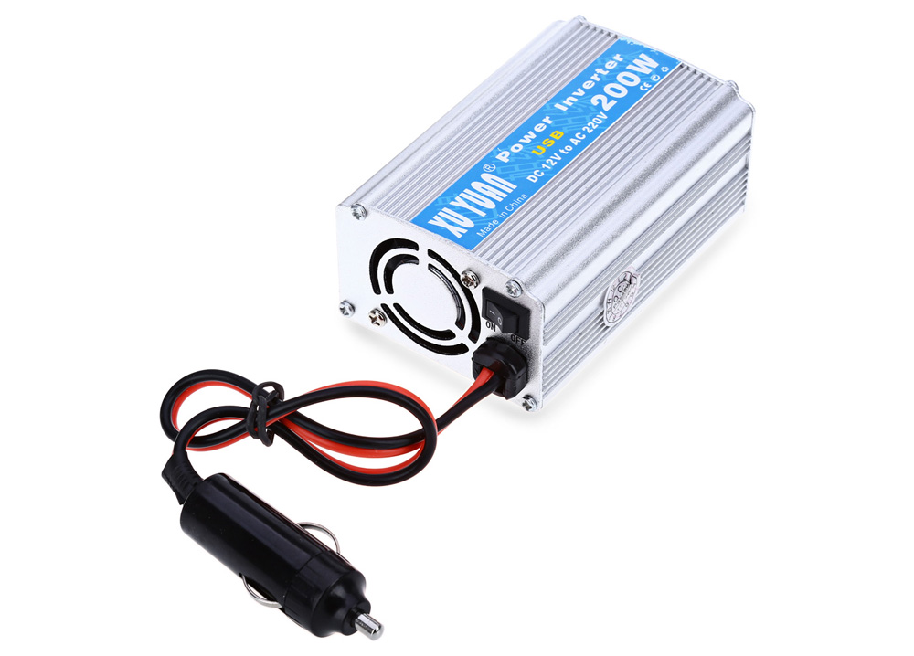 200W DC 12V to AC 220V Vehicle Power Inverter with USB Charging Port