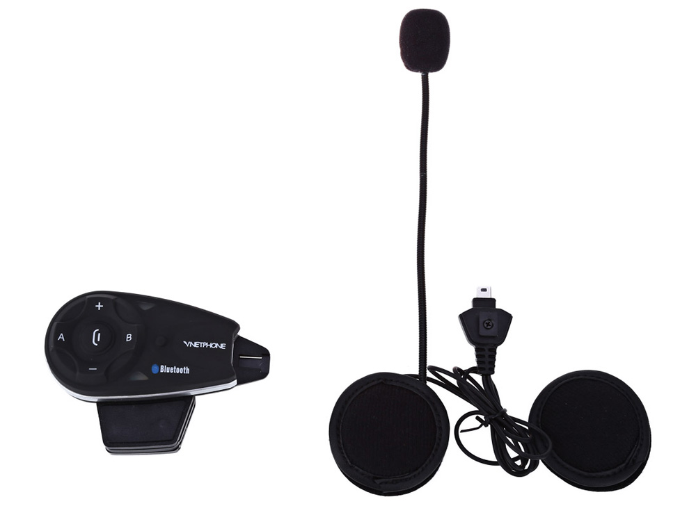 Refurbished Vnetphone V5 1200M Bluetooth Motorcycle Helmet Interphone Full-duplex Intercom Headset Kit for 5 Riders