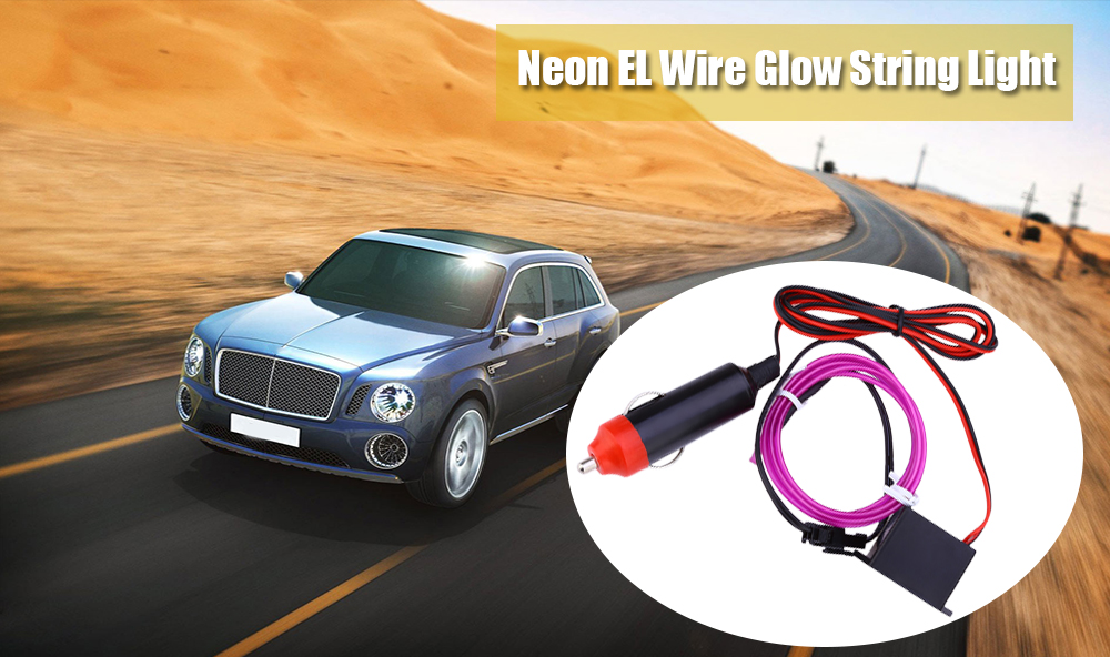 5M Neon EL Wire Glow String Light Rope Tube Car Interior Decor Lamp