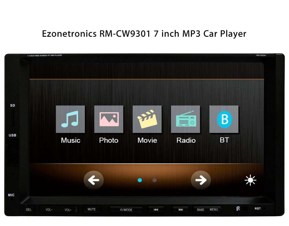 Ezonetronics RM - CW 9301 7 inch Touch-screen Bluetooth Car MP3 MP4 MP5 Player Support Steering Wheel Control