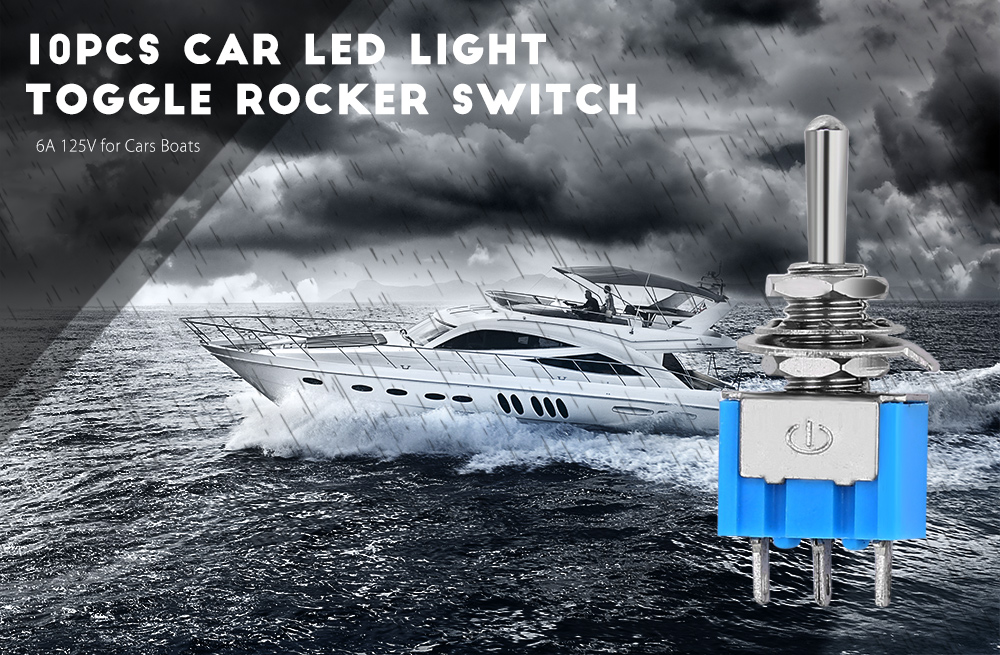 10PCS 6A 125V Car LED Light Toggle Rocker Switch for Cars Boats