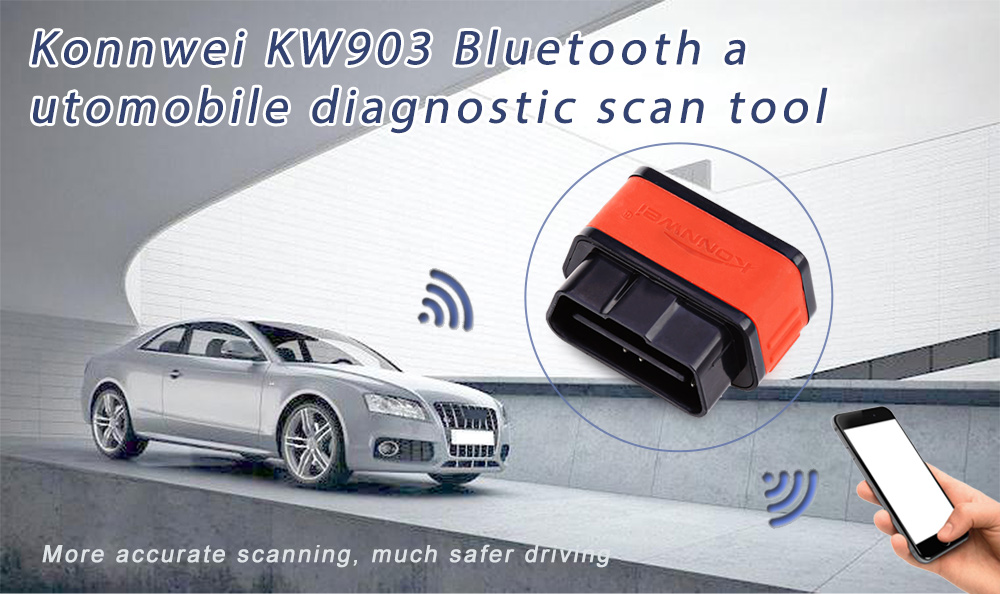 Konnwei KW903 Bluetooth Automobile Diagnostic Scan Tool OBDII Professional Solution for Android System