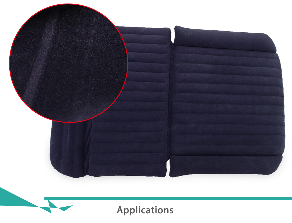 Drive Travel Inflatable Car Bed SUV Back Seat Cover Air Mattress Camping Companion Flocking Cloth