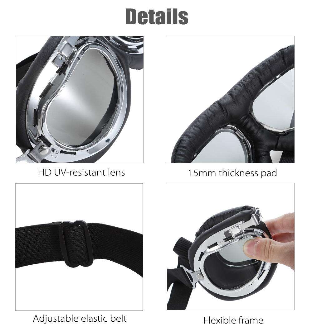 UV-resistant Protective Glasses Windproof Motorcycle Goggle for Outdoor Sports
