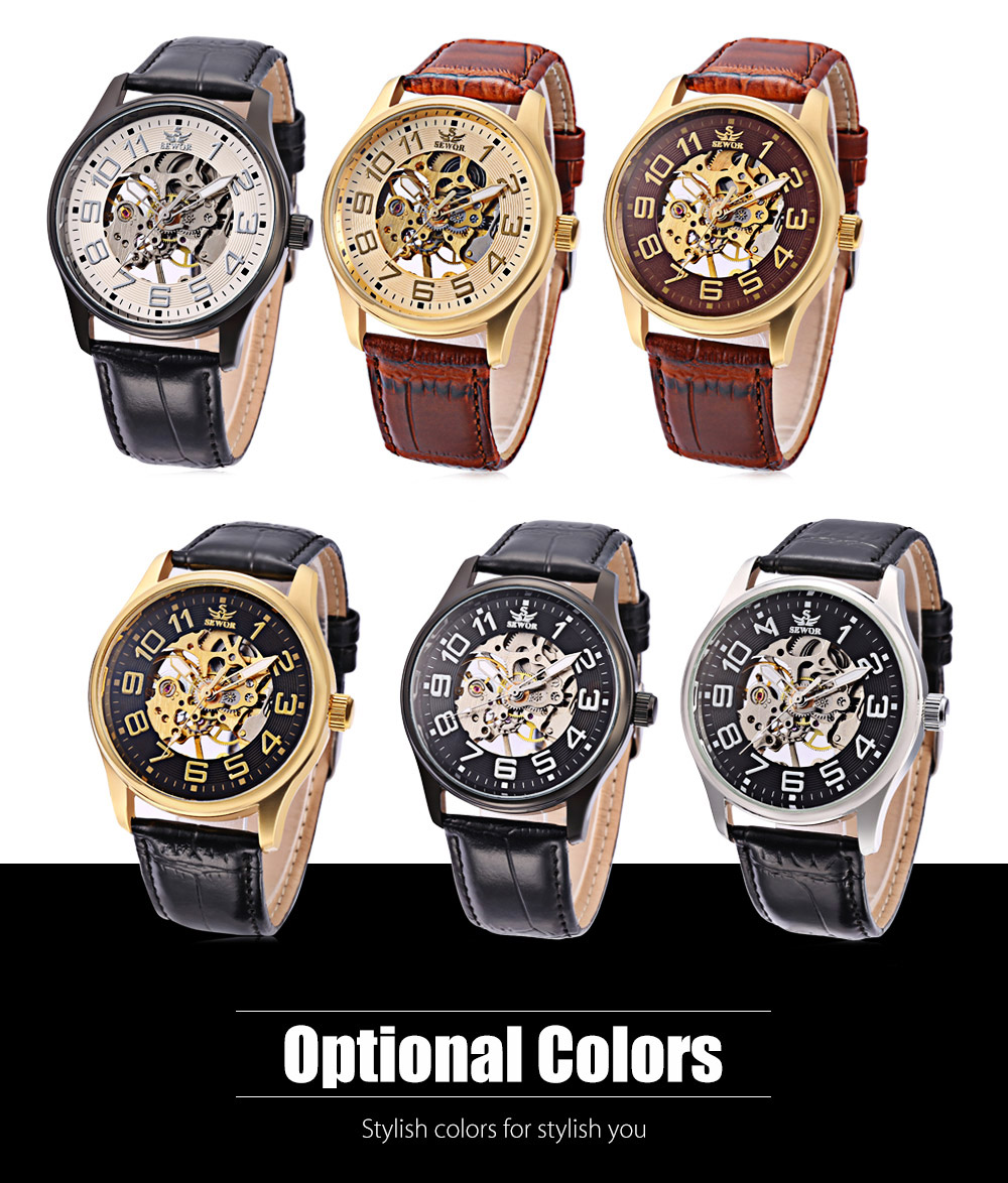 SEWOR SW037 Male Mechanical Watch Water Resistance Luminous Men Wristwatch