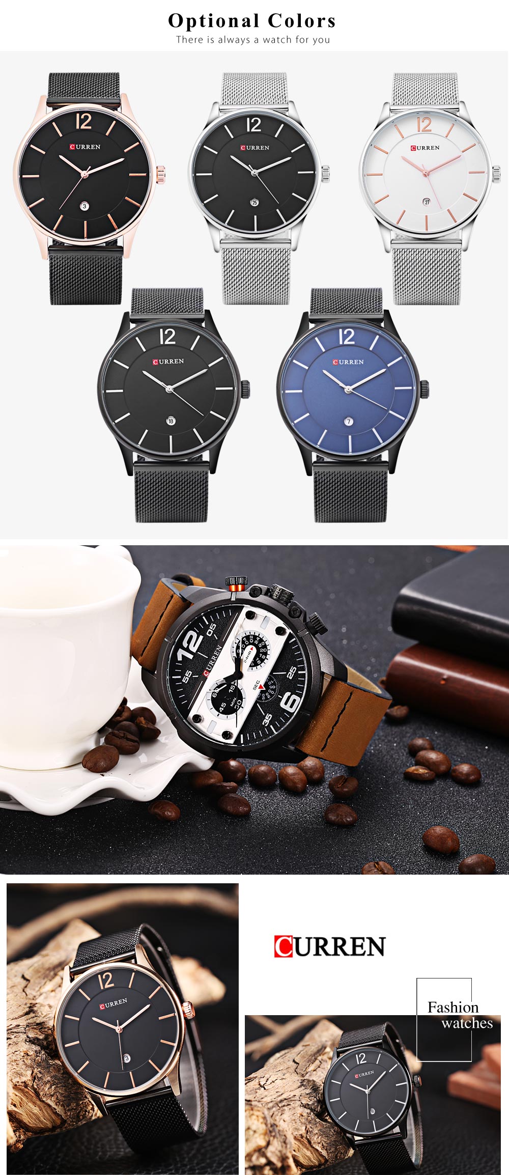 Curren 8231 Male Quartz Watch Ultra-thin Dial Calendar Men Wristwatch