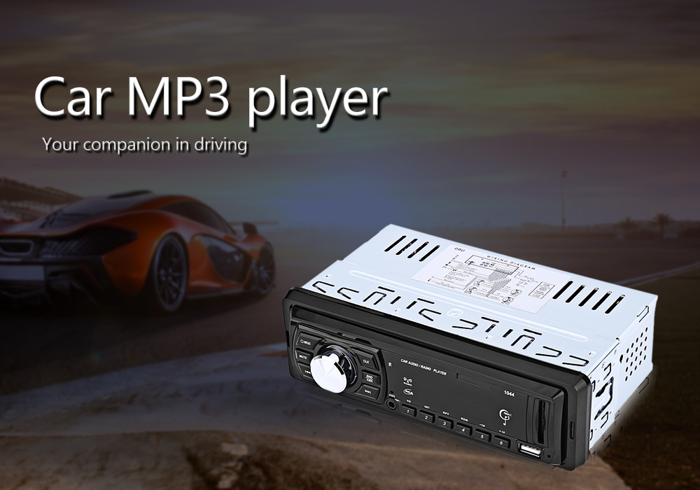 1044 Universal Car MP3 Player Single Din FM Radio USB SD Remote Control