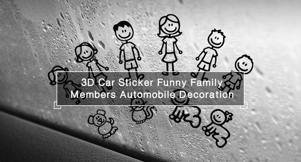 3D Car Sticker Funny Family Members Automobile Decoration Decal