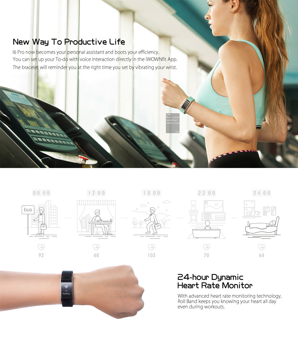 iWOWNfit i6 Pro Roll Band Heart Rate Activity Tracking Smart Bracelet