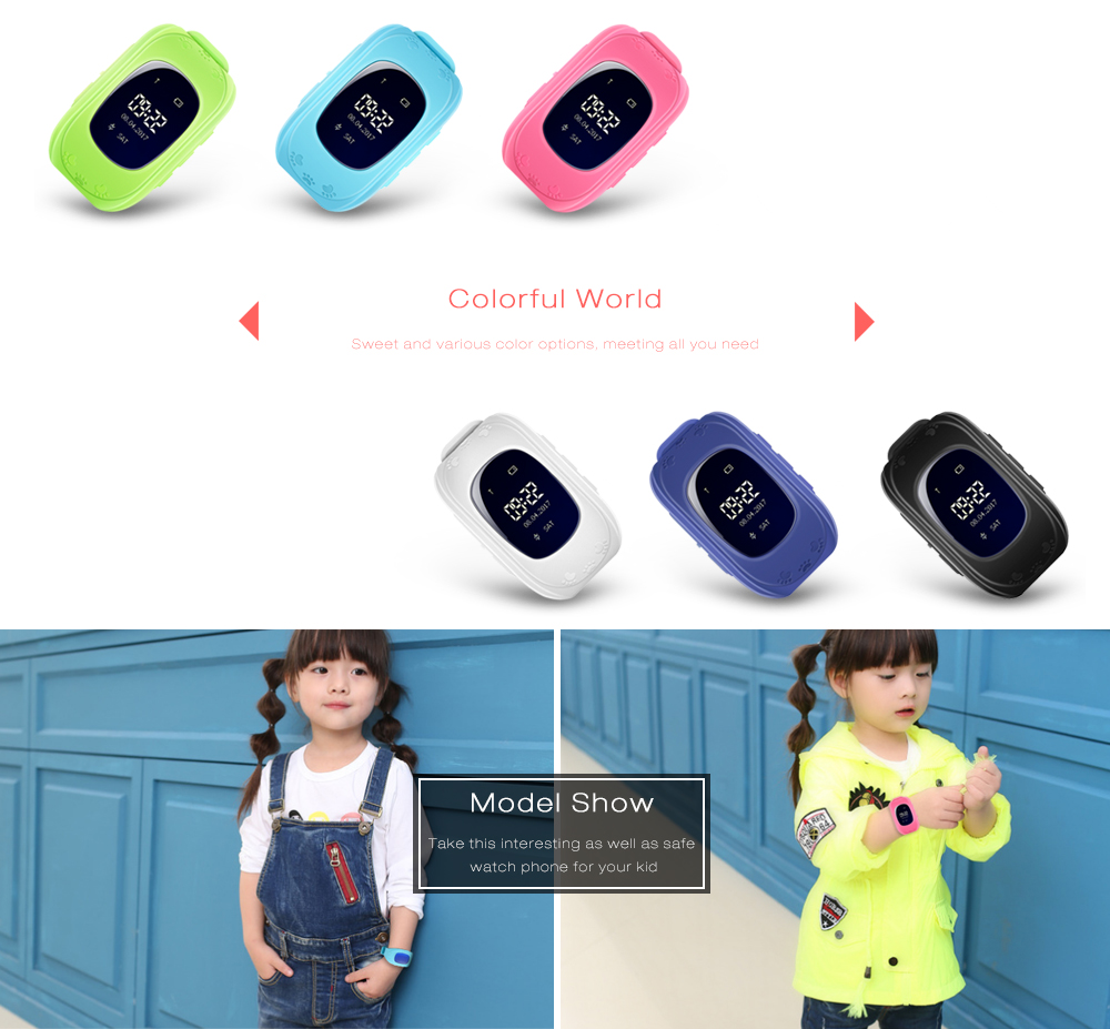 Q50 Children OLED Display GPS SOS Smart Watch Telephone