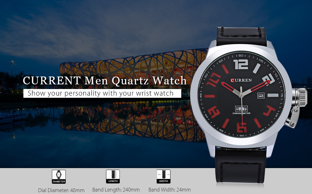 Curren M8270 Men Quartz Watch with Day Date Display