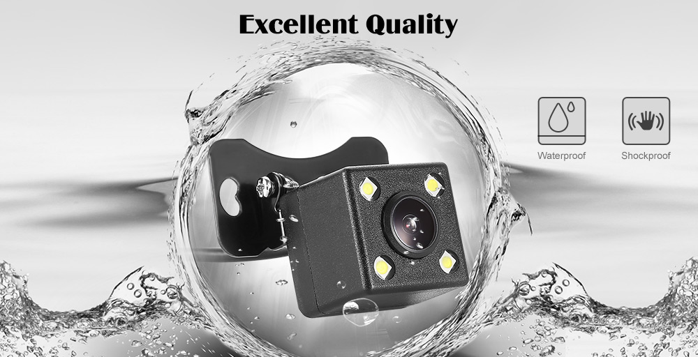120 Degree Car Backup Camera Waterproof Rear View Tool with 4 LED Night Vision Light