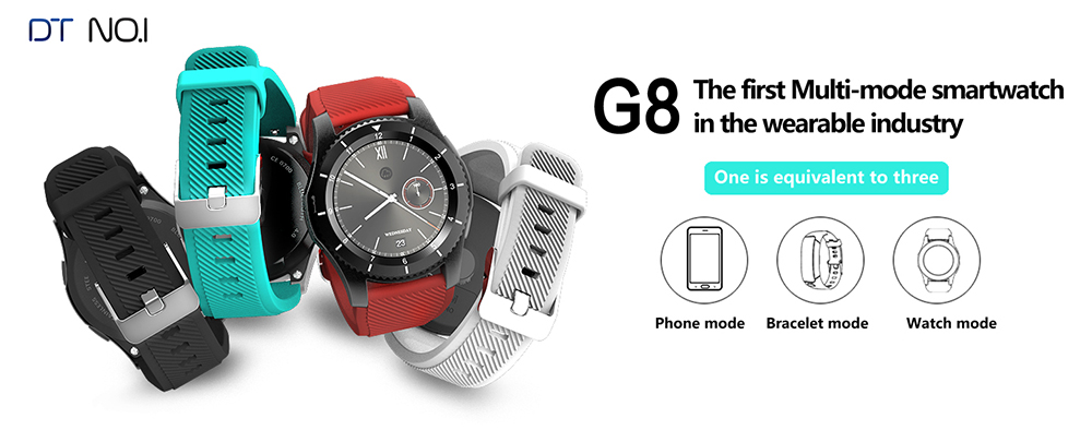 NO.1 G8 Smartwatch Phone 1.2 inch Bluetooth 4.0 Heart Rate / Blood Pressure Monitor Remote Camera Pedometer