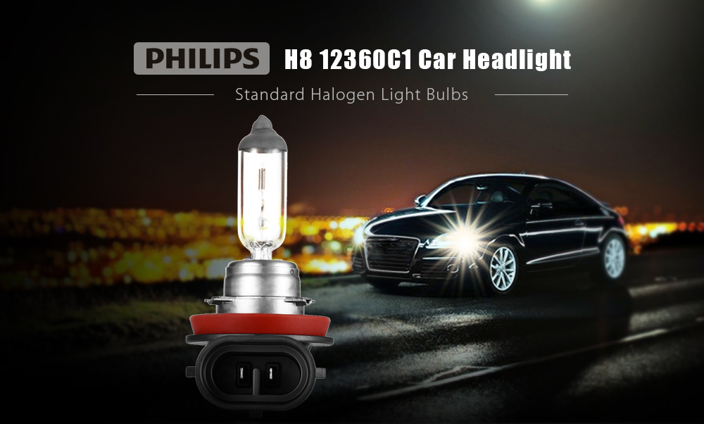 Philips 12V 35W H8 12360C1 Standard Car Headlight Halogen Light Bulbs