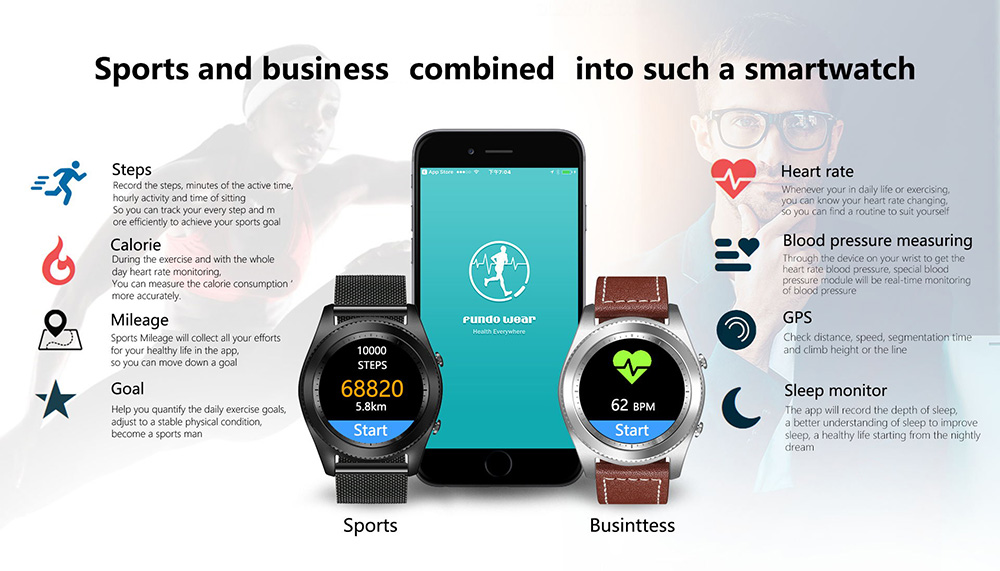 NO.1 S9 Bluetooth Smartwatch Heart Rate Monitor Activity Tracker