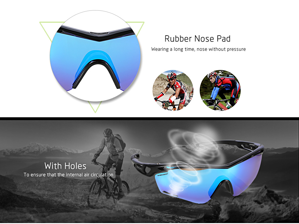 ROBESBON TR90 Polarized Sport Goggles Sunglasses for Men Women Driving Cycling Running with Unbreakable Frame