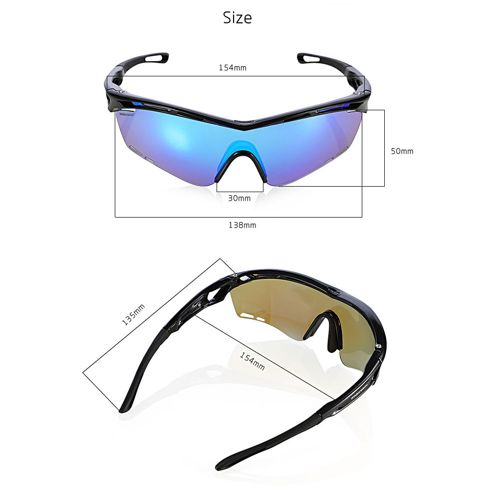 ROBESBON TR90 Polarized Sport Goggles Sunglasses for Men Women Driving Cycling Running with Unbreakable Frame