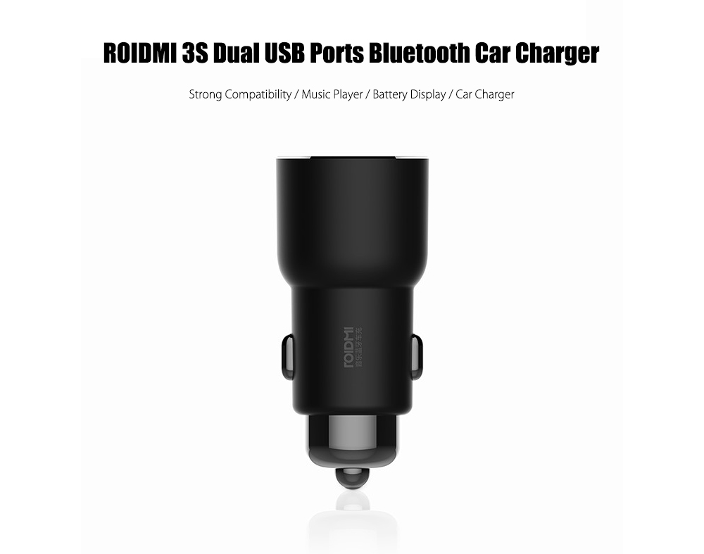 Original Xiaomi ROIDMI 3S Dual USB Ports Bluetooth Music Car Charger