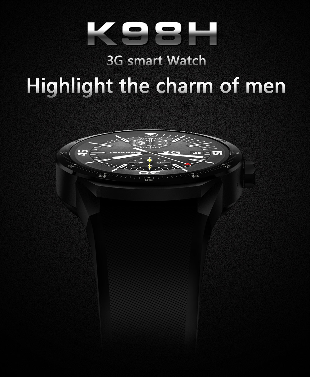 CACGO K98H 3G Smartwatch 1.3 inch Android 4.1 MTK6572A 1.2GHz Dual Core 4GB ROM IP54 Waterproof Bluetooth 3.0 GPS