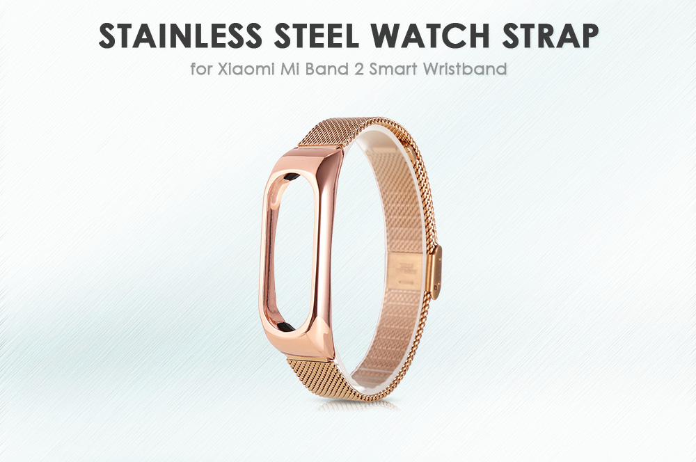 14mm Stainless Steel Net Strap for Xiaomi Mi Band 2 Smart Wristband