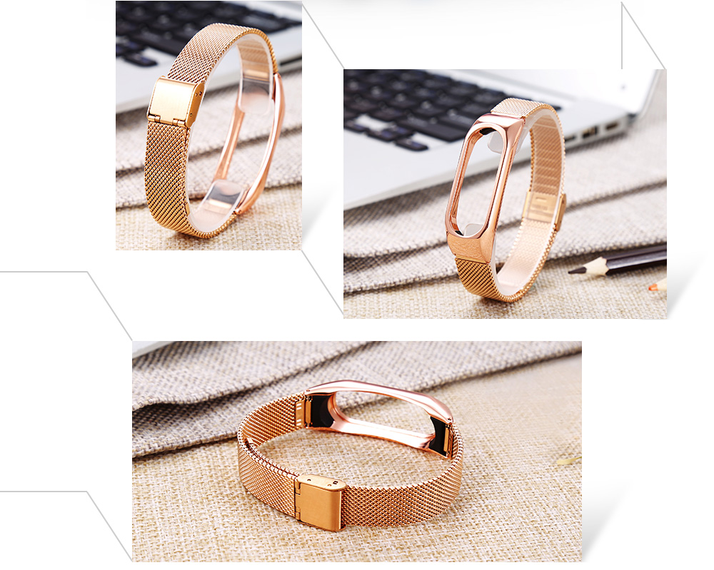14mm Stainless Steel Net Strap for Xiaomi Mi Band 2 Smart Wristband