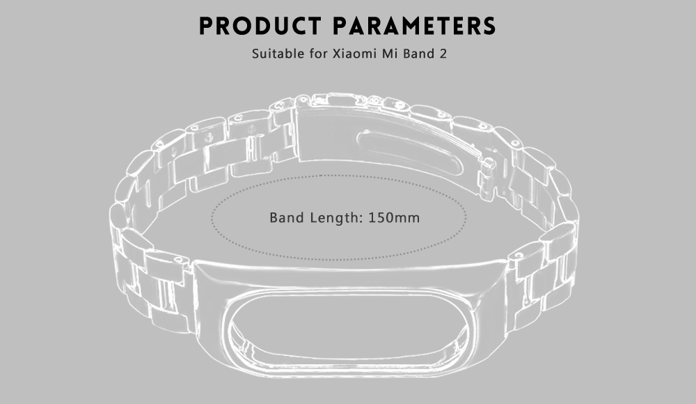 14mm Stainless Steel Strap for Xiaomi Mi Band 2 Smart Wristband