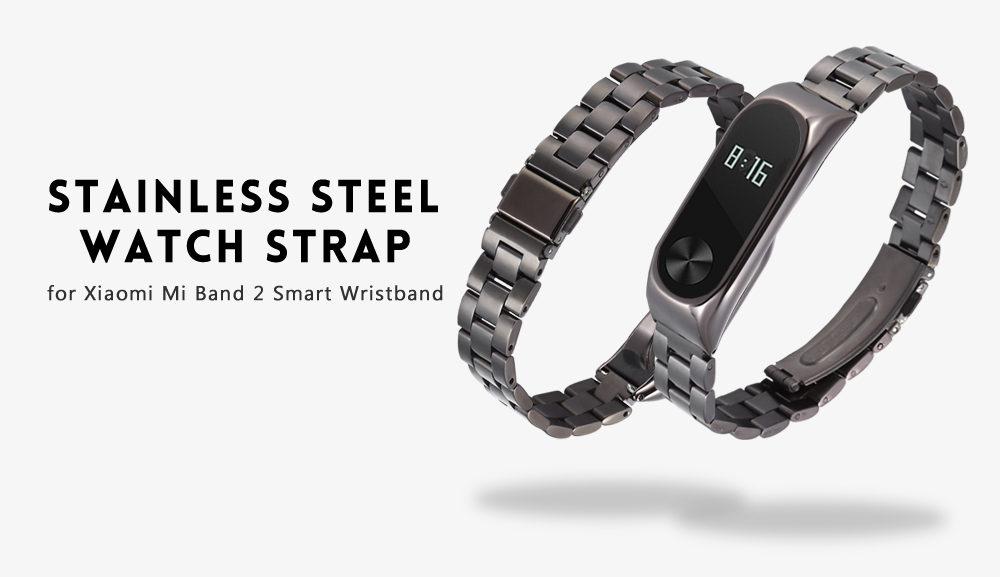 14mm Stainless Steel Strap for Xiaomi Mi Band 2 Smart Wristband