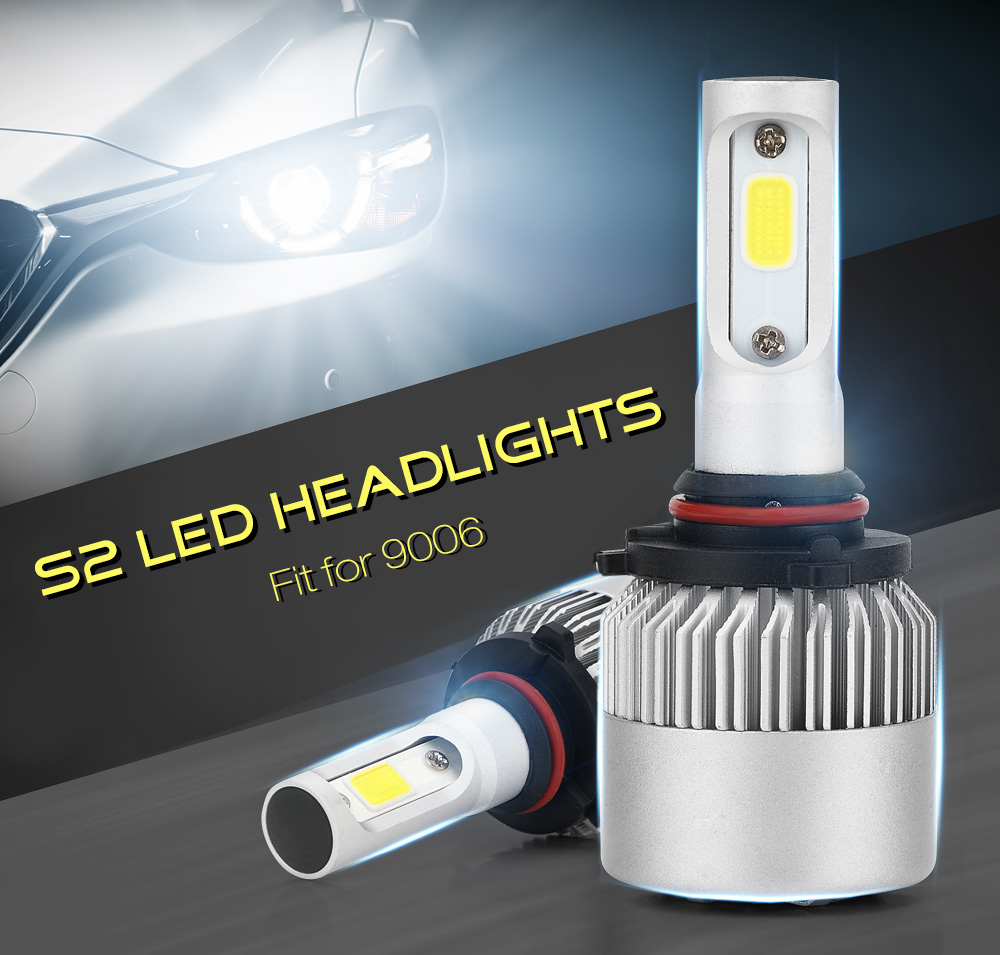 S2 9006 Pair of Car LED Headlight 9 - 30V 72W 6000K Front Lamp